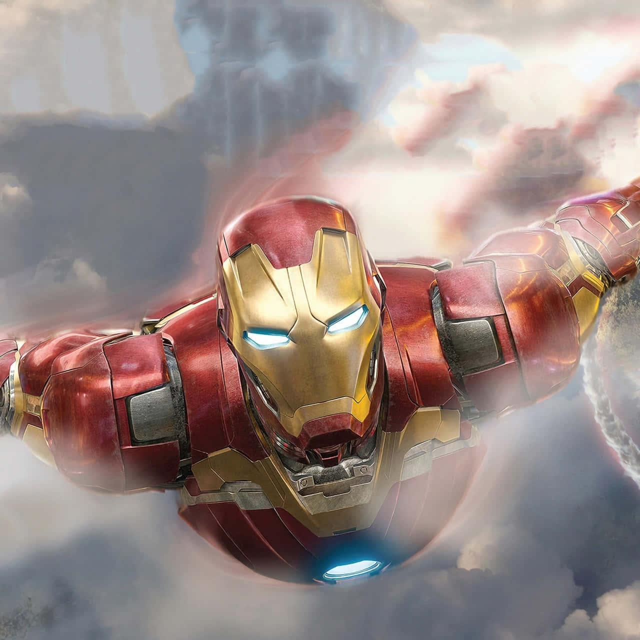 Iron_ Man_ Flying_ Above_ Clouds Wallpaper