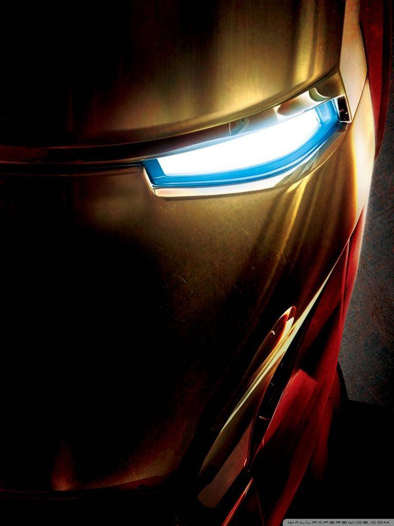 Iron Man Full HD Close-Up Billede Tapet: Et af de skarpeste billeder af Iron Man i fuld HD. Wallpaper