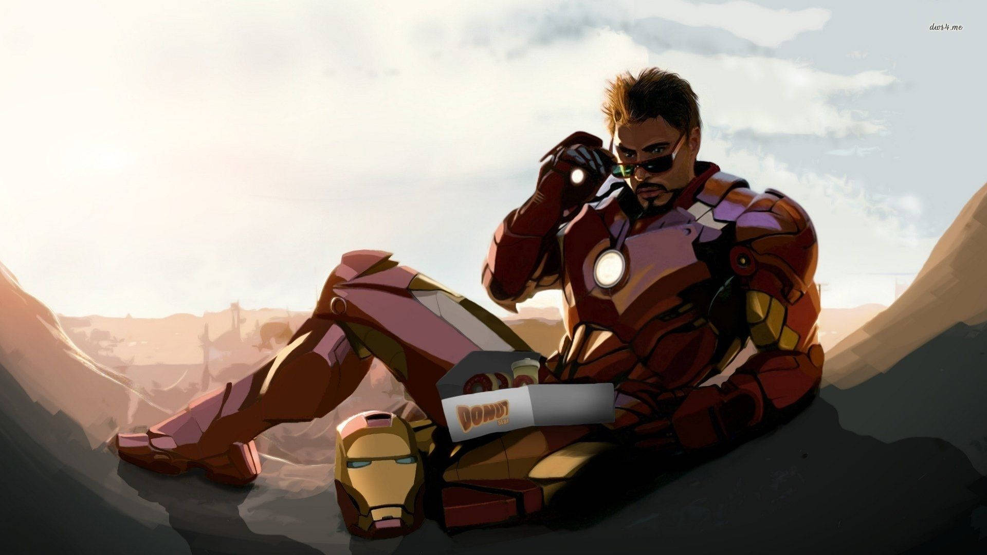 Iron Man Full Hd Donuts Wallpaper