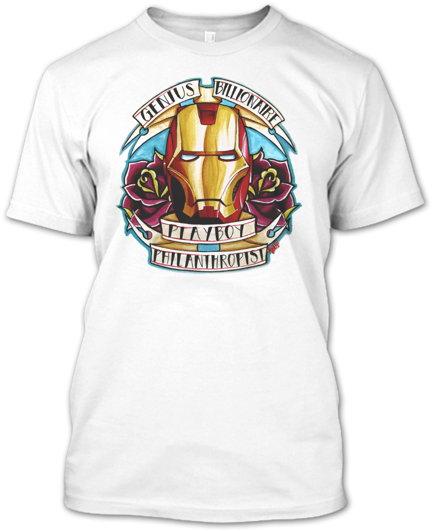 Iron Man Genius Billionaire Playboy Philanthropist Shirt PNG