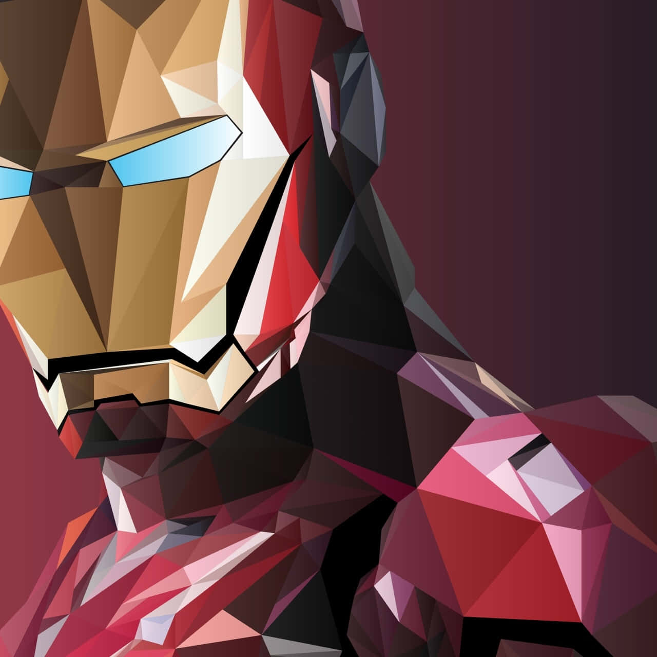Iron Man Geometric Art Wallpaper
