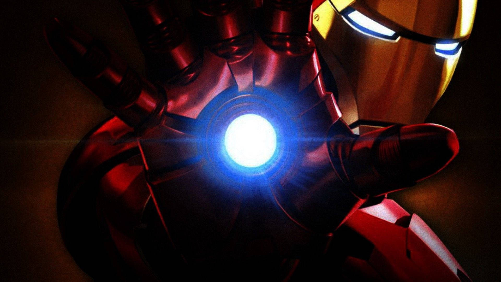 Iron Man Hand Glowing Logo Wallpaper