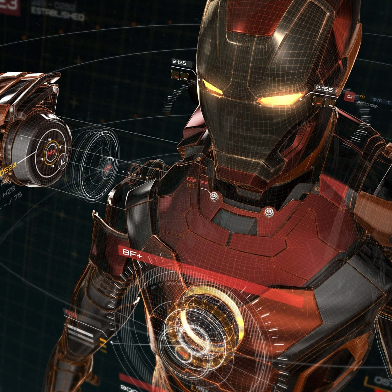 Iron Man Holographic Interface Wallpaper