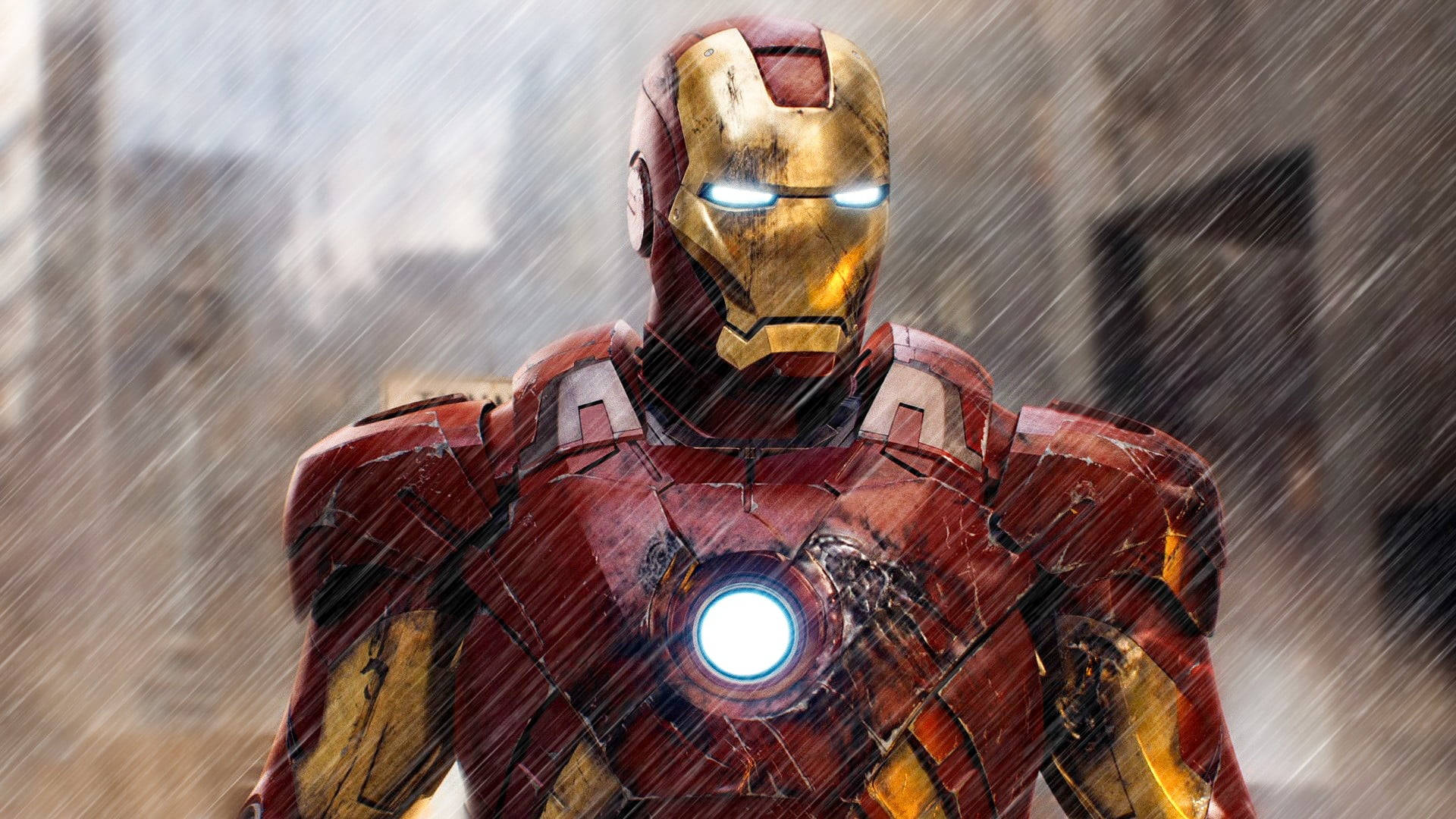 Iron Man In Rain Avenger 3d Wallpaper