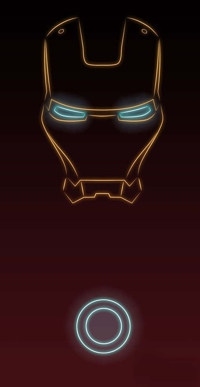 Ironman Minimalista Con Effetto Neon Per Iphone X Sfondo