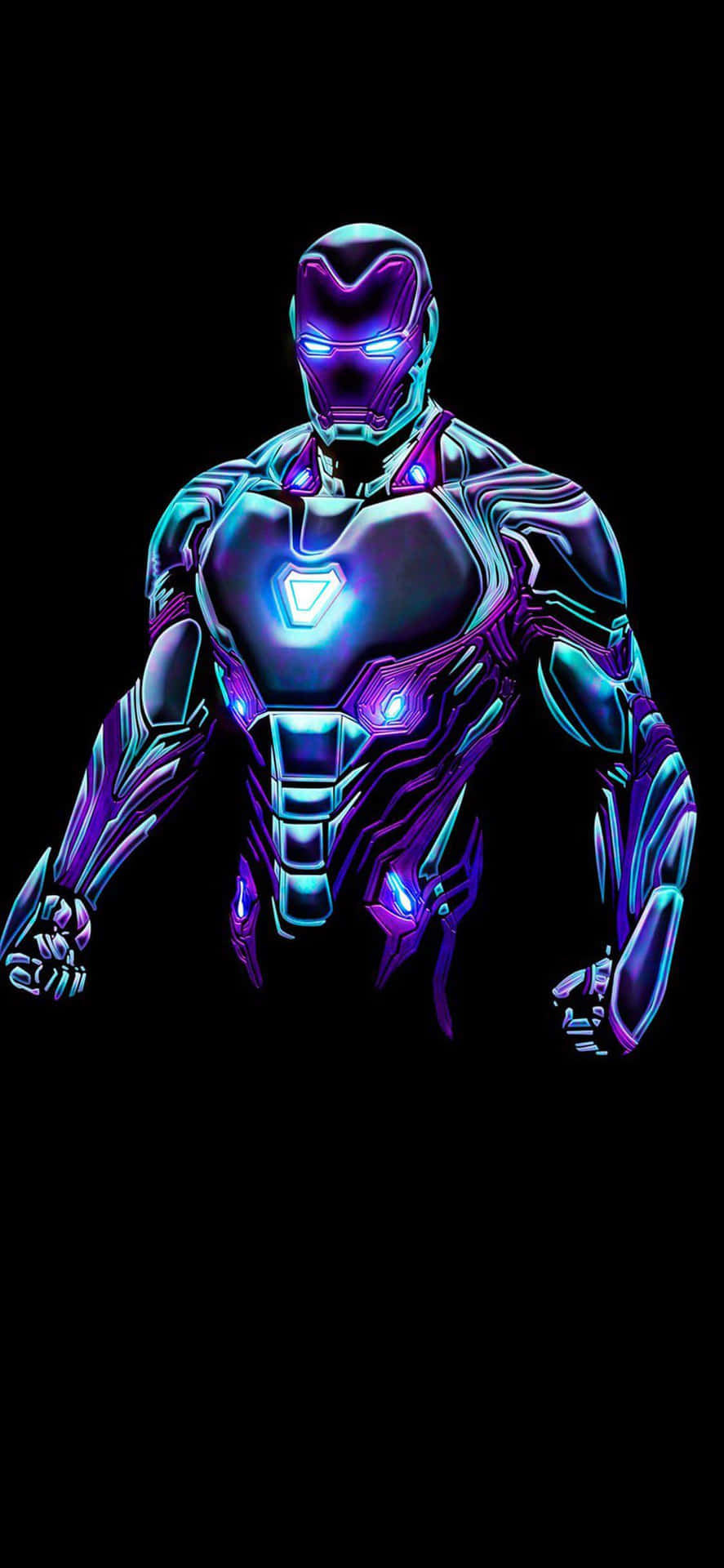 Ironman Neon Violet Iphone X - Iron Man Neon Lila Mobilbakgrund För Iphone X. Wallpaper