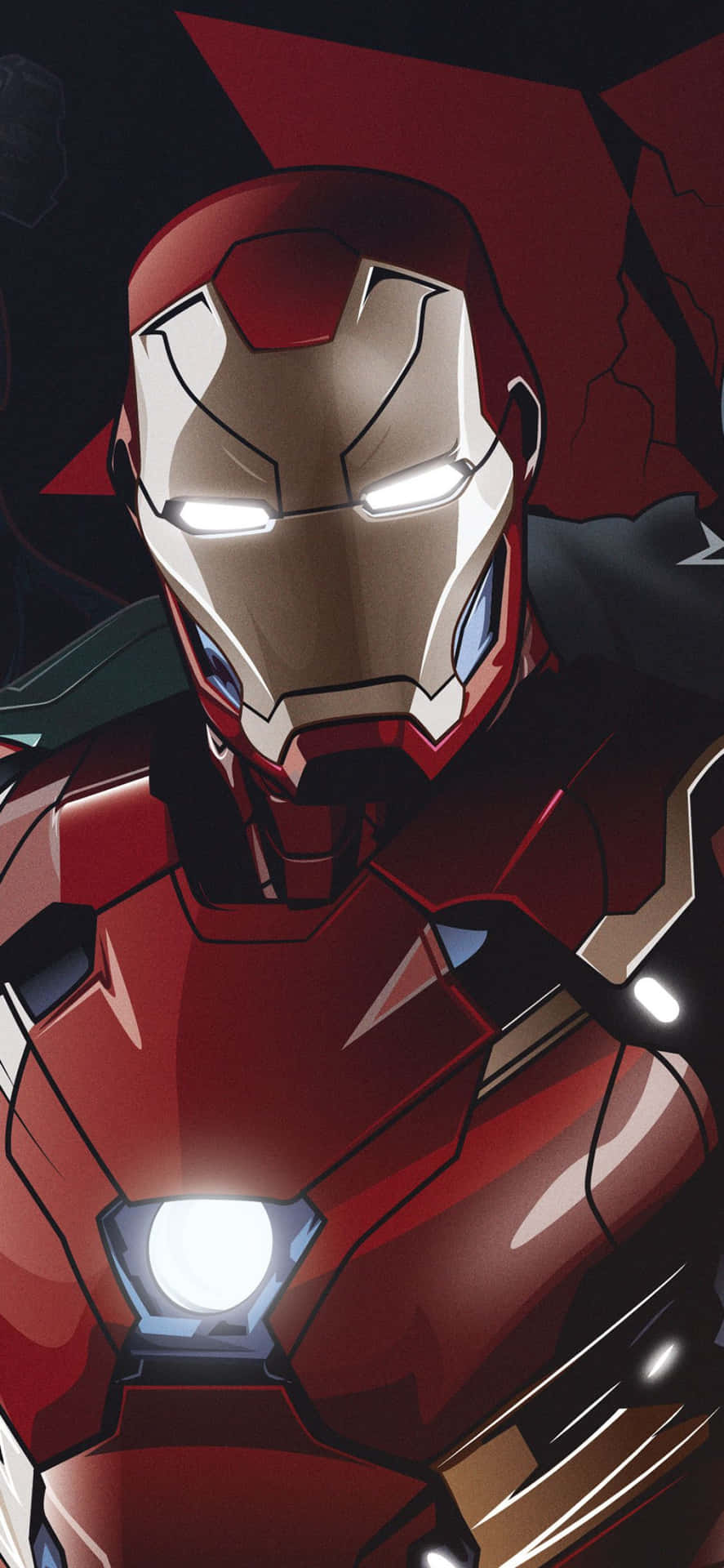 Consigueel Traje De Tony Stark Con El Iphone X De Iron Man. Fondo de pantalla