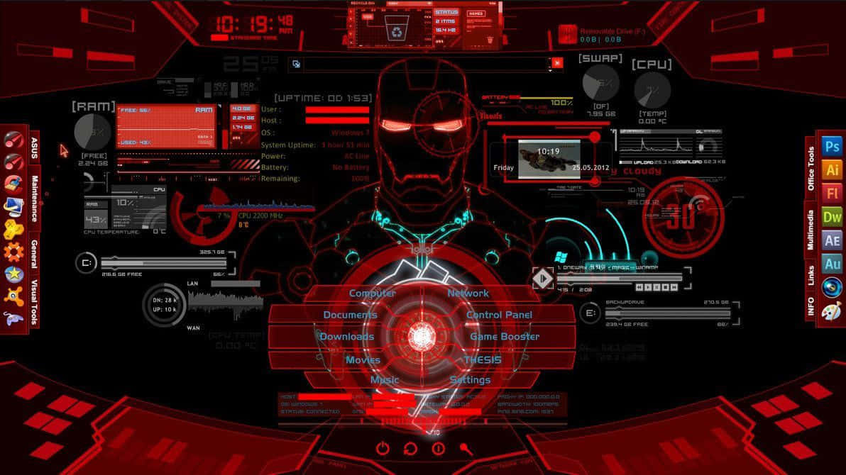 Download Iron Man Jarvis Red Desktop Wallpaper 