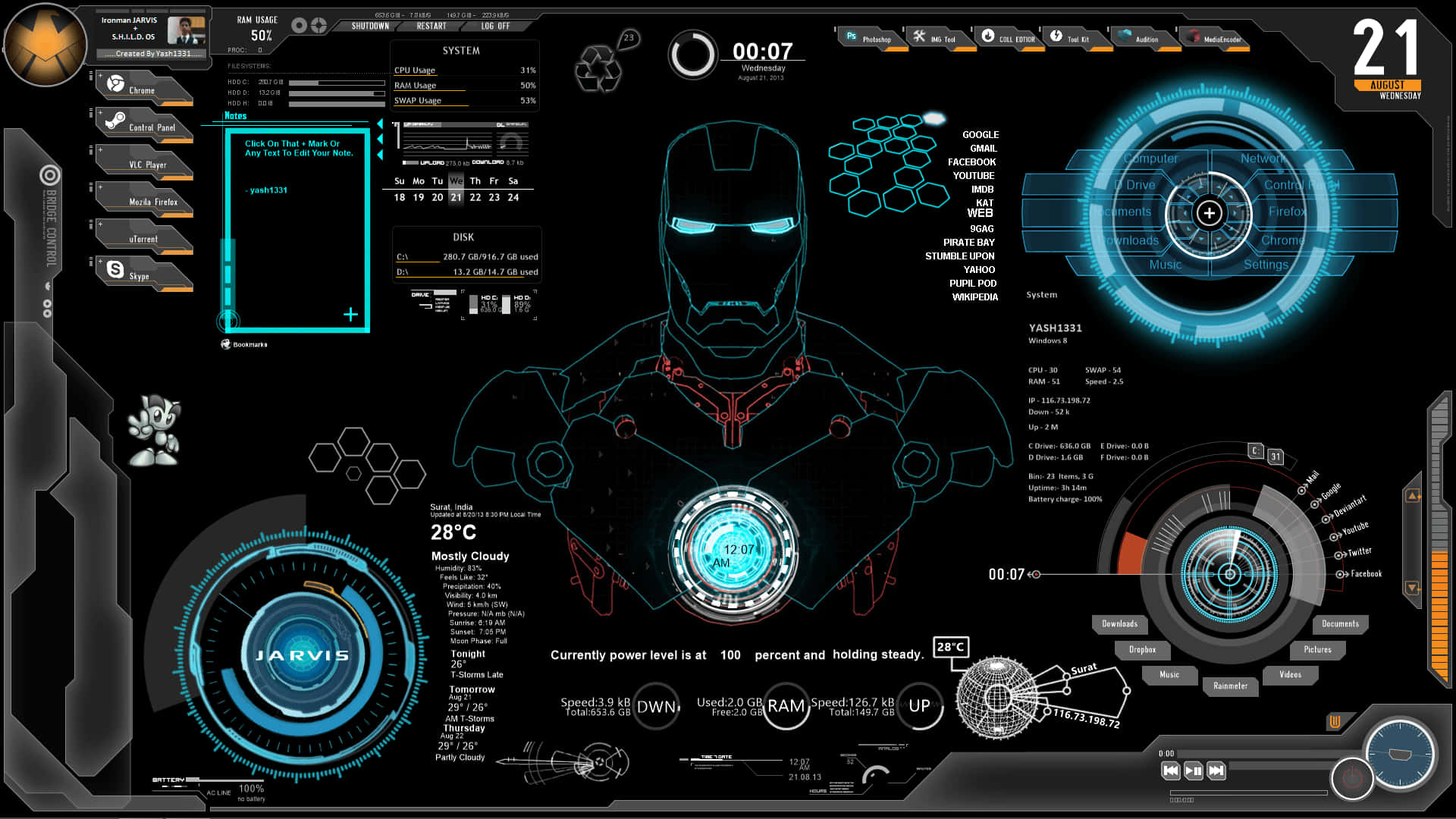 Bestaunedie Leistungsstarke Künstliche Intelligenz Von Iron Mans Jarvis Auf Deinem Desktop. Wallpaper