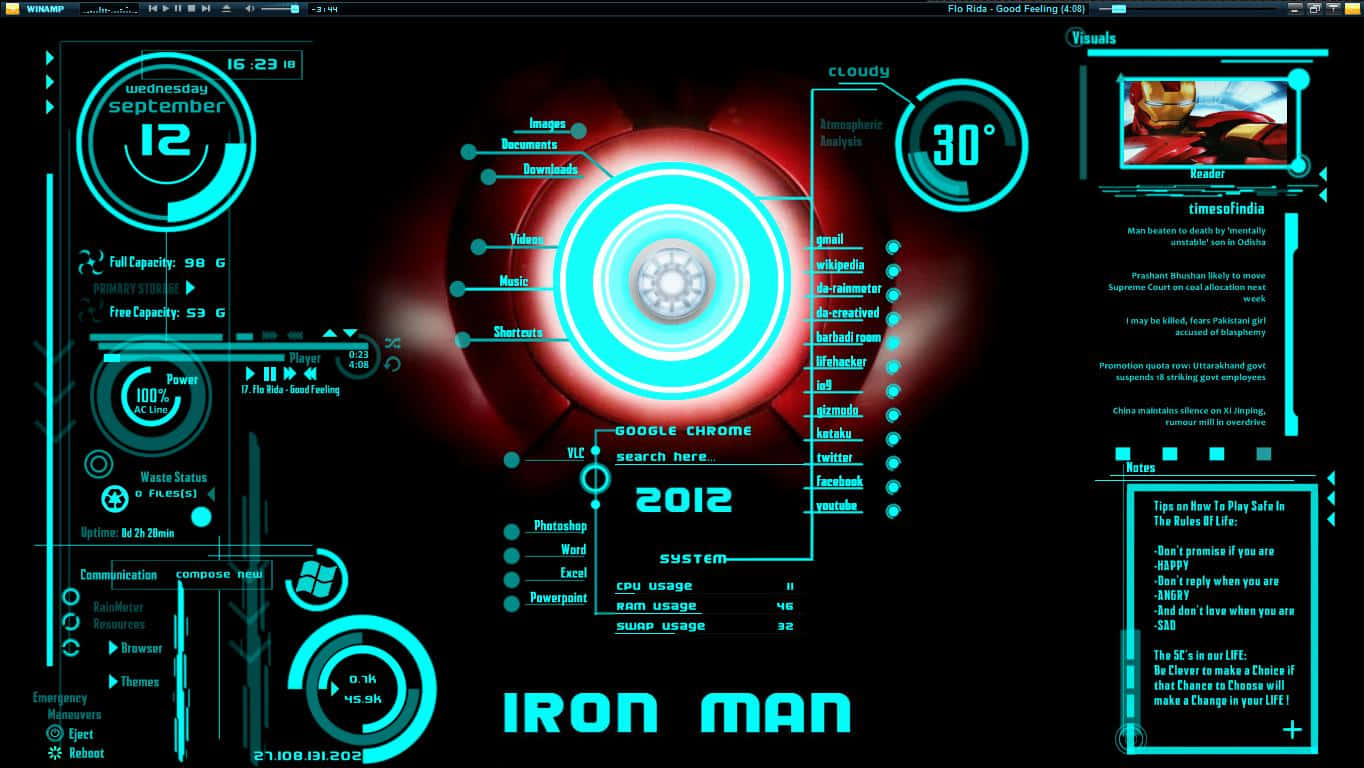 Download Iron Man Jarvis Desktop 2012 Wallpaper 
