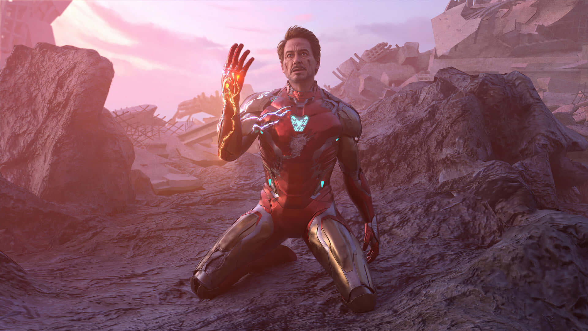Iron Man Kneeling Battle Aftermath Wallpaper