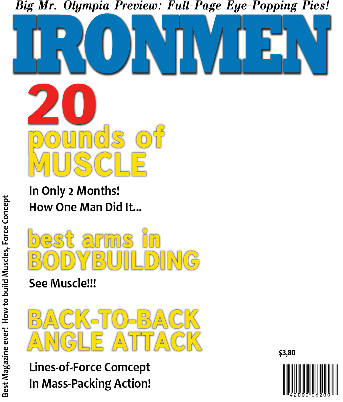 Iron Man Magazine Cover Muscle Gain Promotion PNG