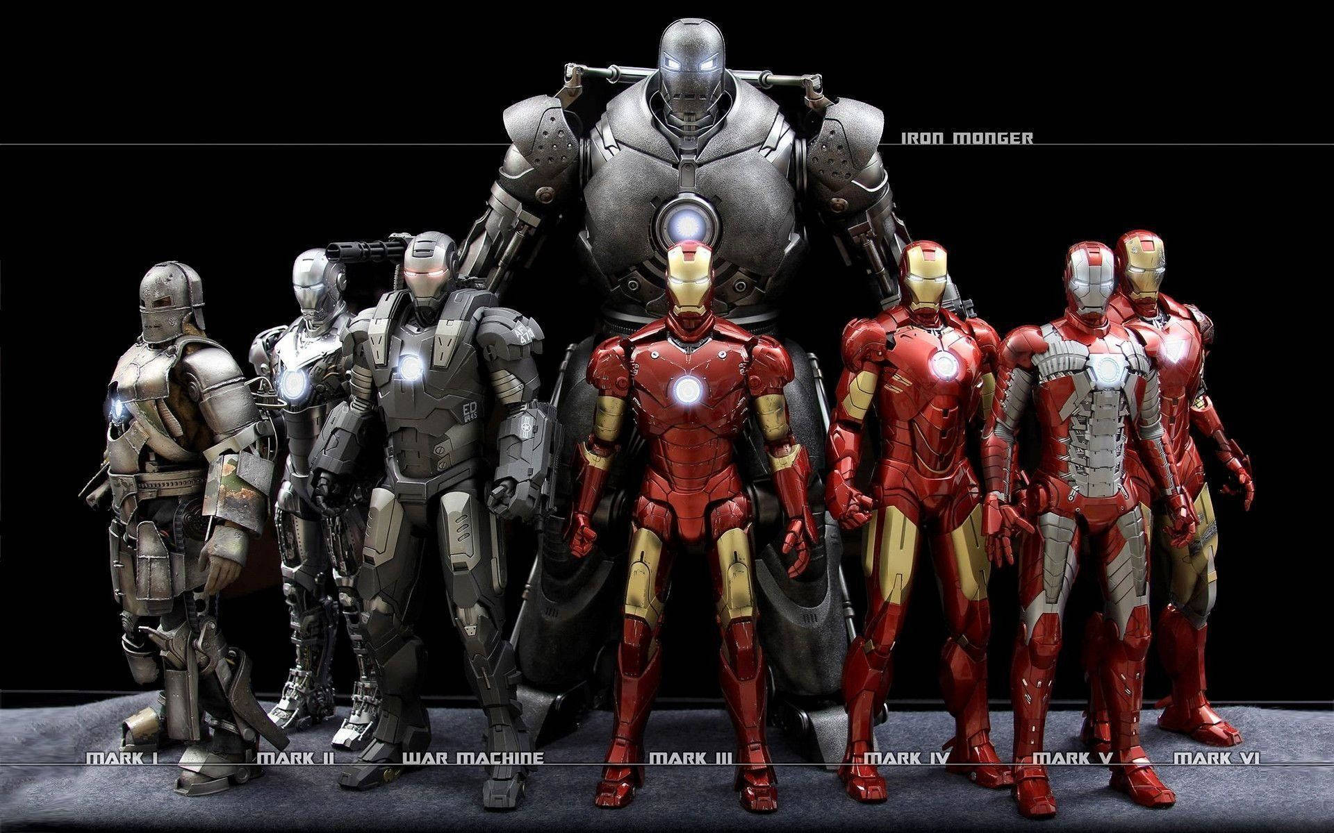The Iron Man Mark 3 suit worn by Tony Stark Wallpaper