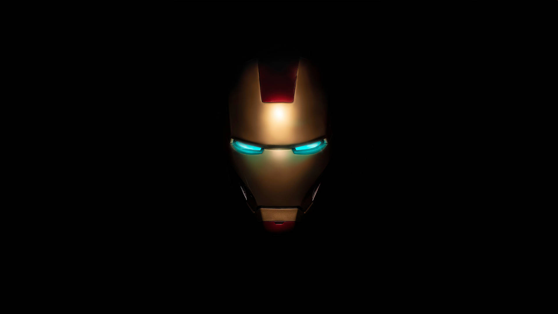 Download Iron Man Mask Logo On Black Wallpaper 