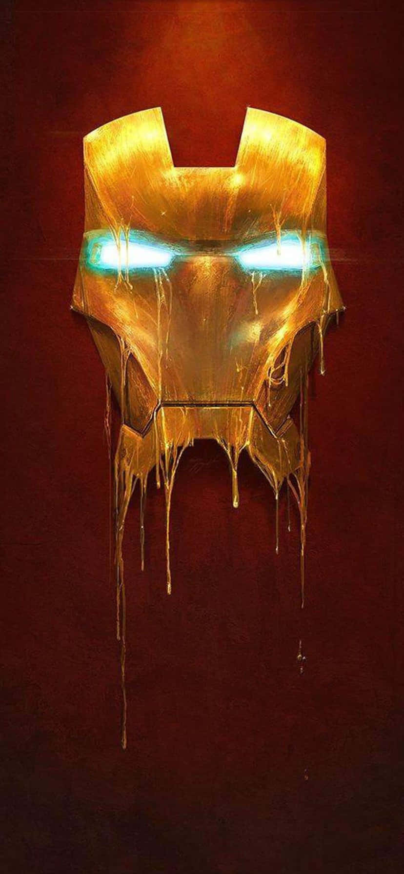 Iron Man Mask Melting Artwork Wallpaper