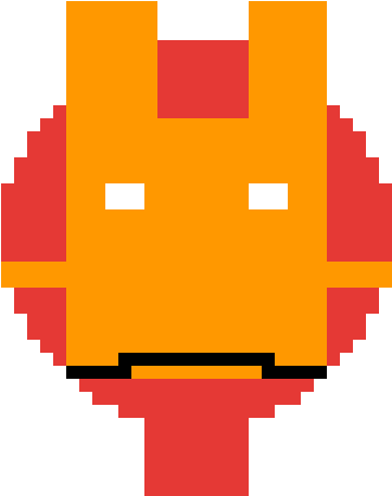 Iron Man Mask Pixel Art PNG