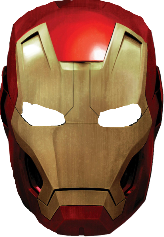 Iron Man Mask Red Gold PNG