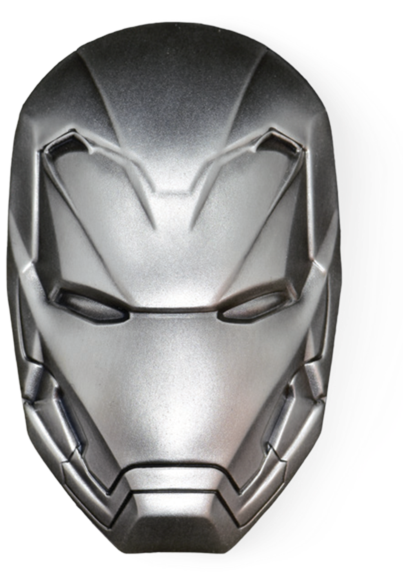 Iron Man Mask Silver Edition PNG