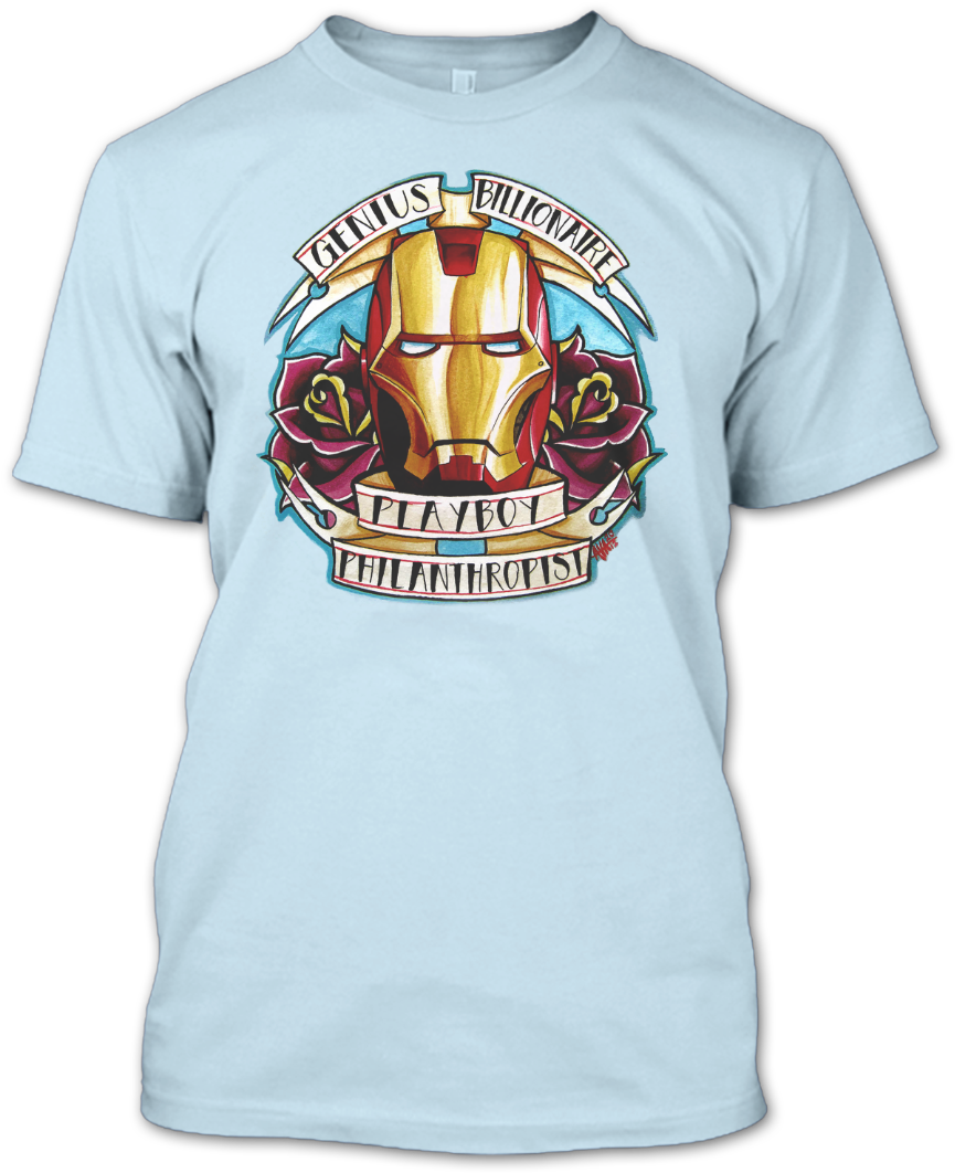Iron Man Mask T Shirt Design PNG