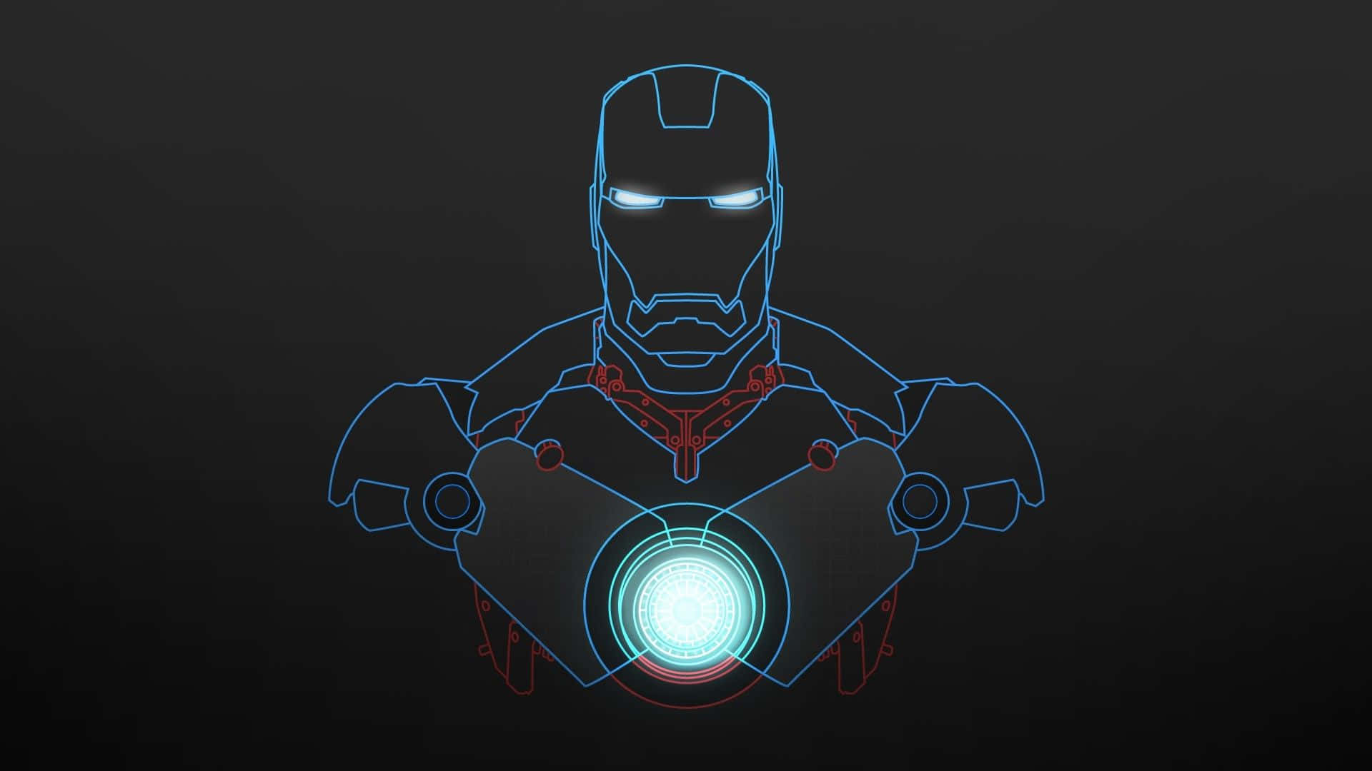 Iron Man Neon Outlines