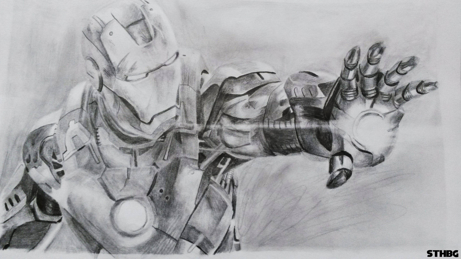 Iron Man Pencil Drawing Wallpaper