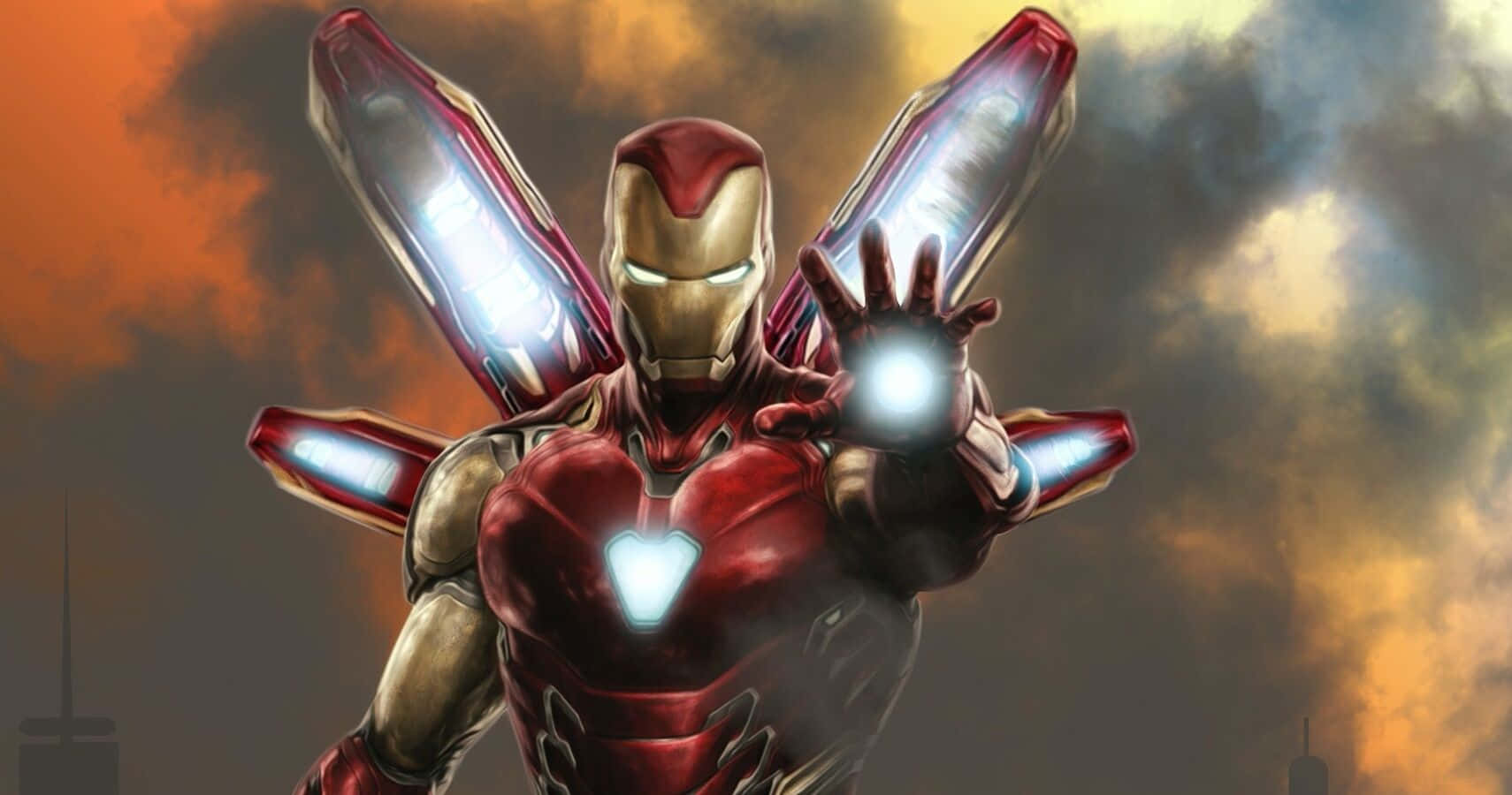 Immaginedi Iron Man Che Vola Con Del Fumo Nero.
