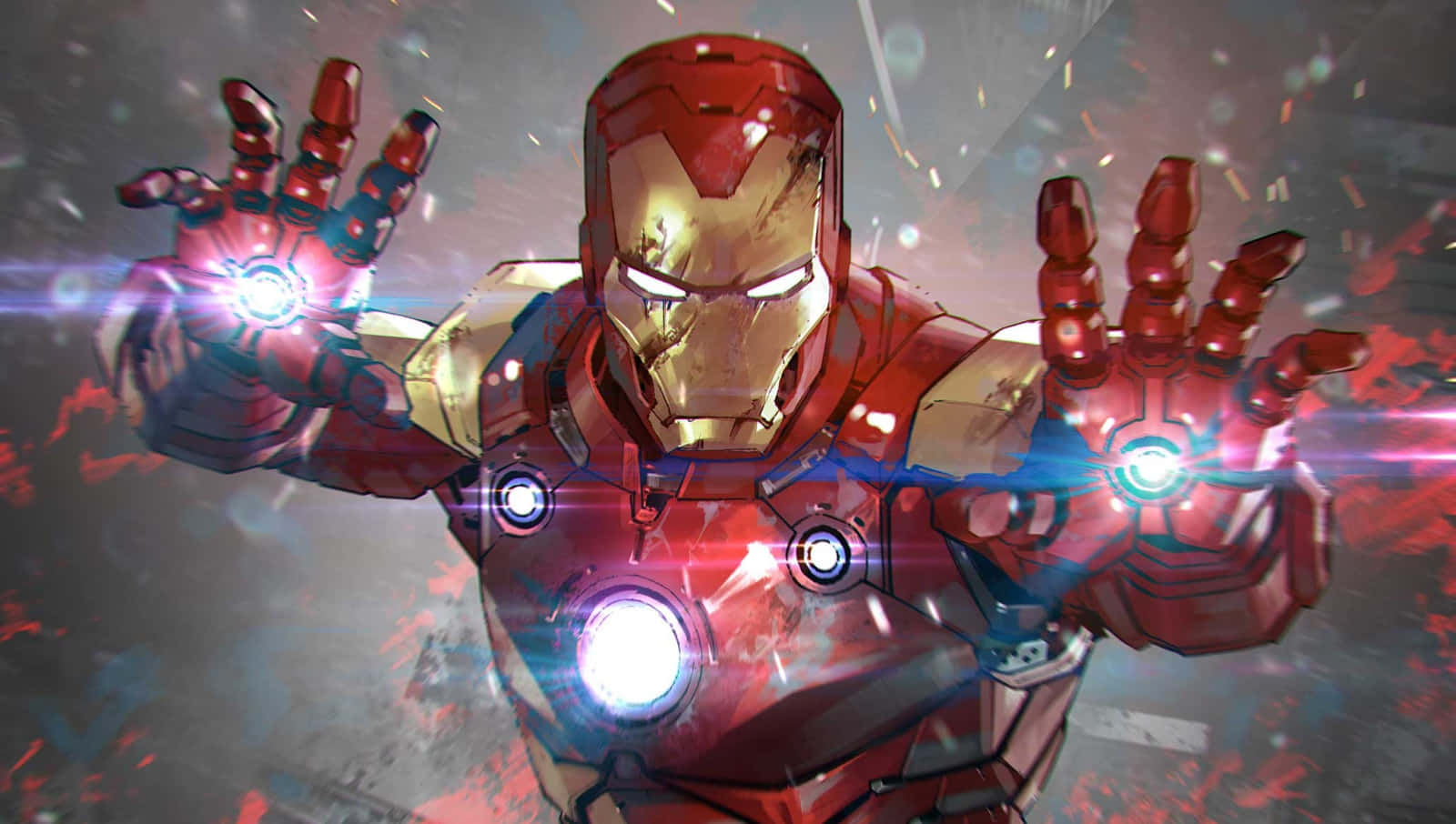 Artedigital De Iron Man Con Imagen De Manos Brillantes.