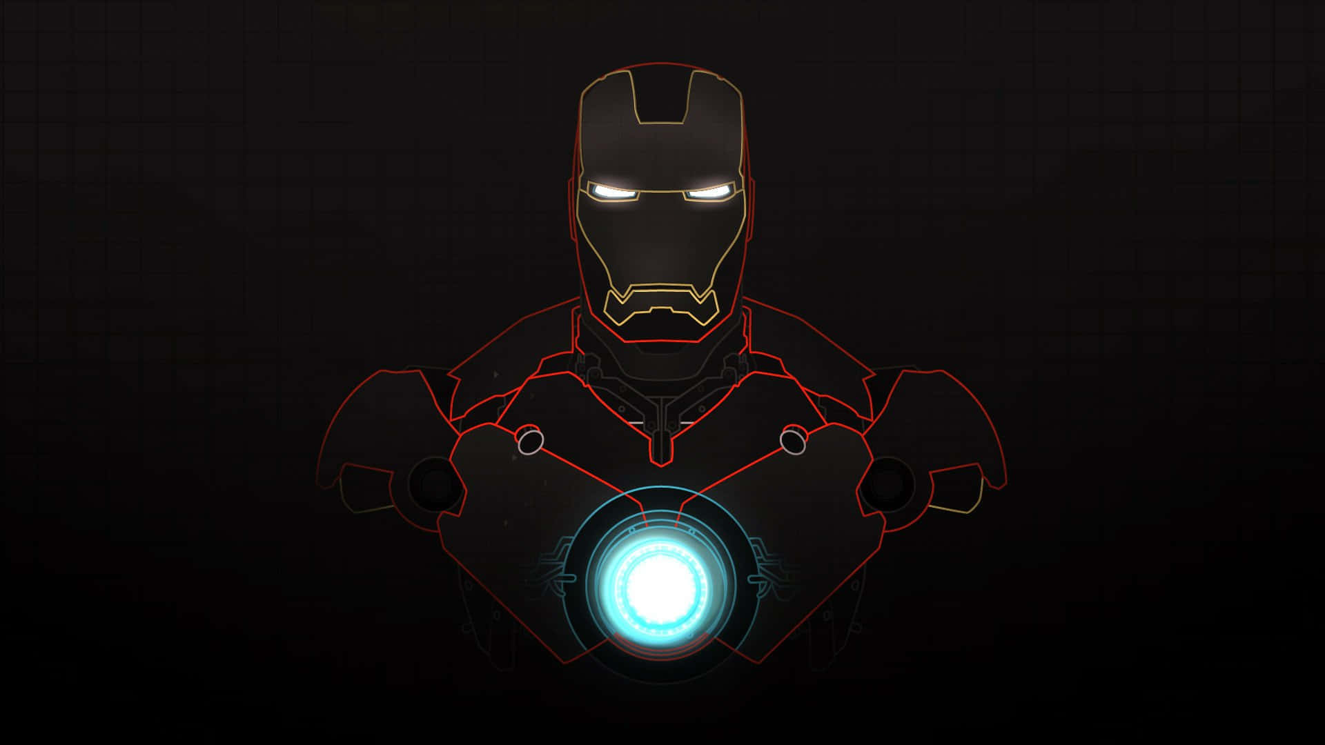 Imagende Iron Man Estética Neon Sobre Fondo Negro