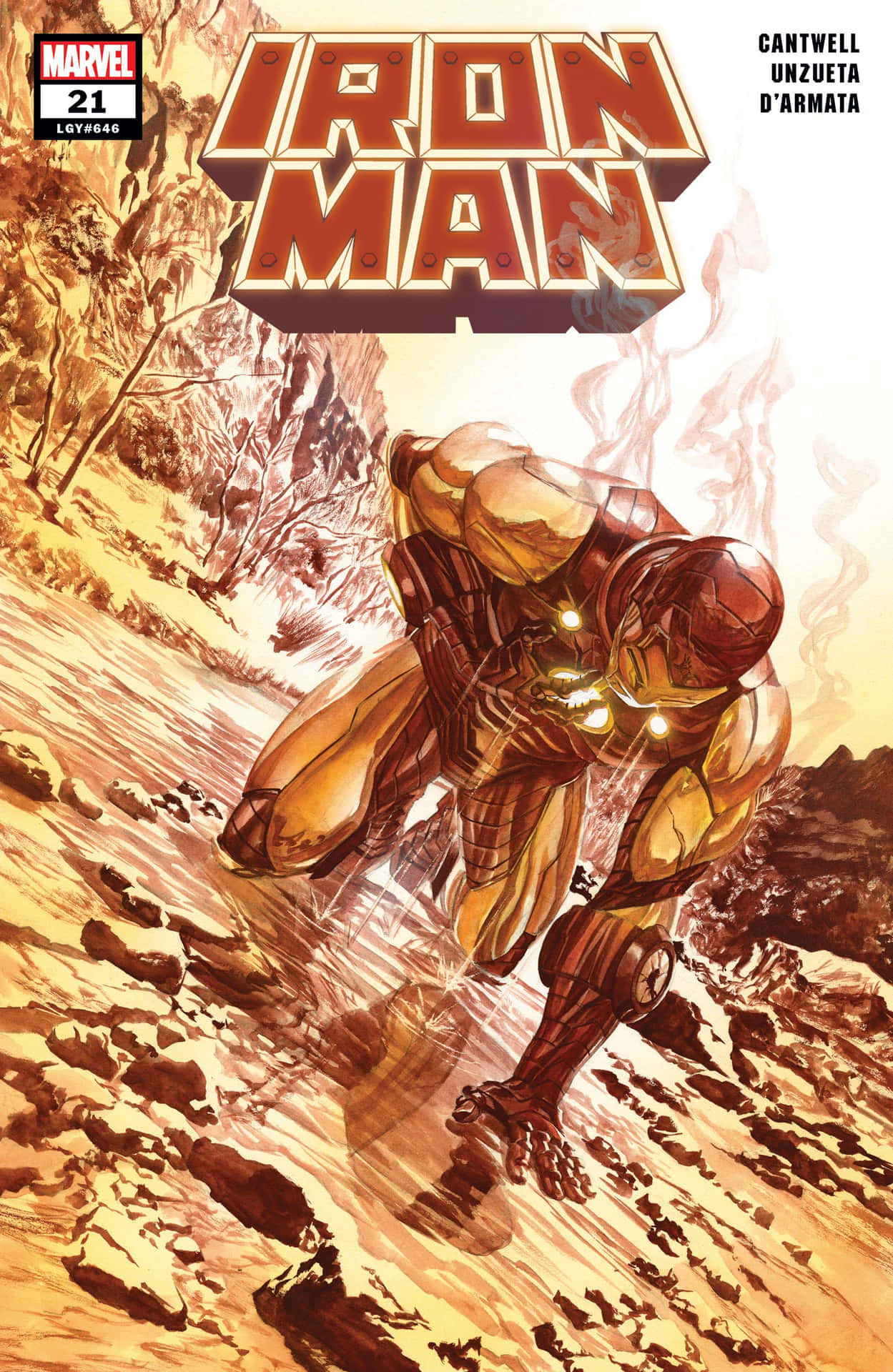 Immaginedella Copertina Del Fumetto Di Iron Man A Terra