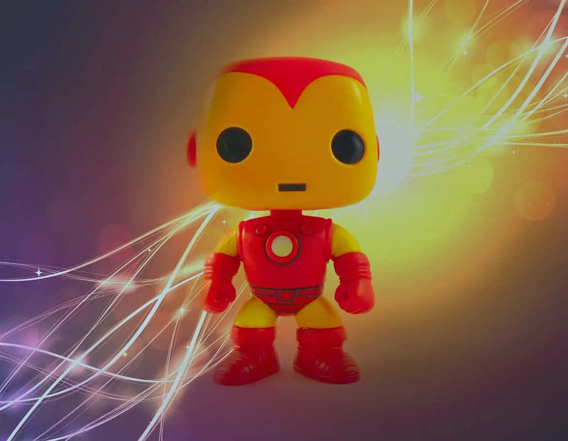 "Bringing a pop of awesomeness to your collection with Iron Man Pop Figures!" Wallpaper