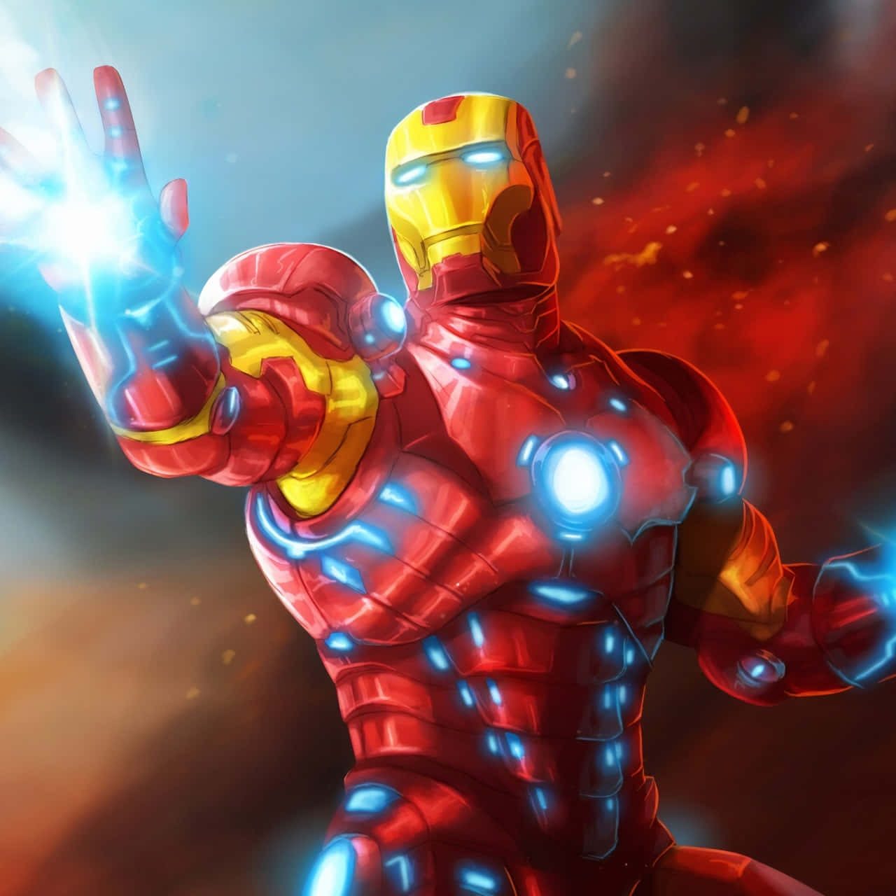 Iron_ Man_ Power_ Blast Wallpaper