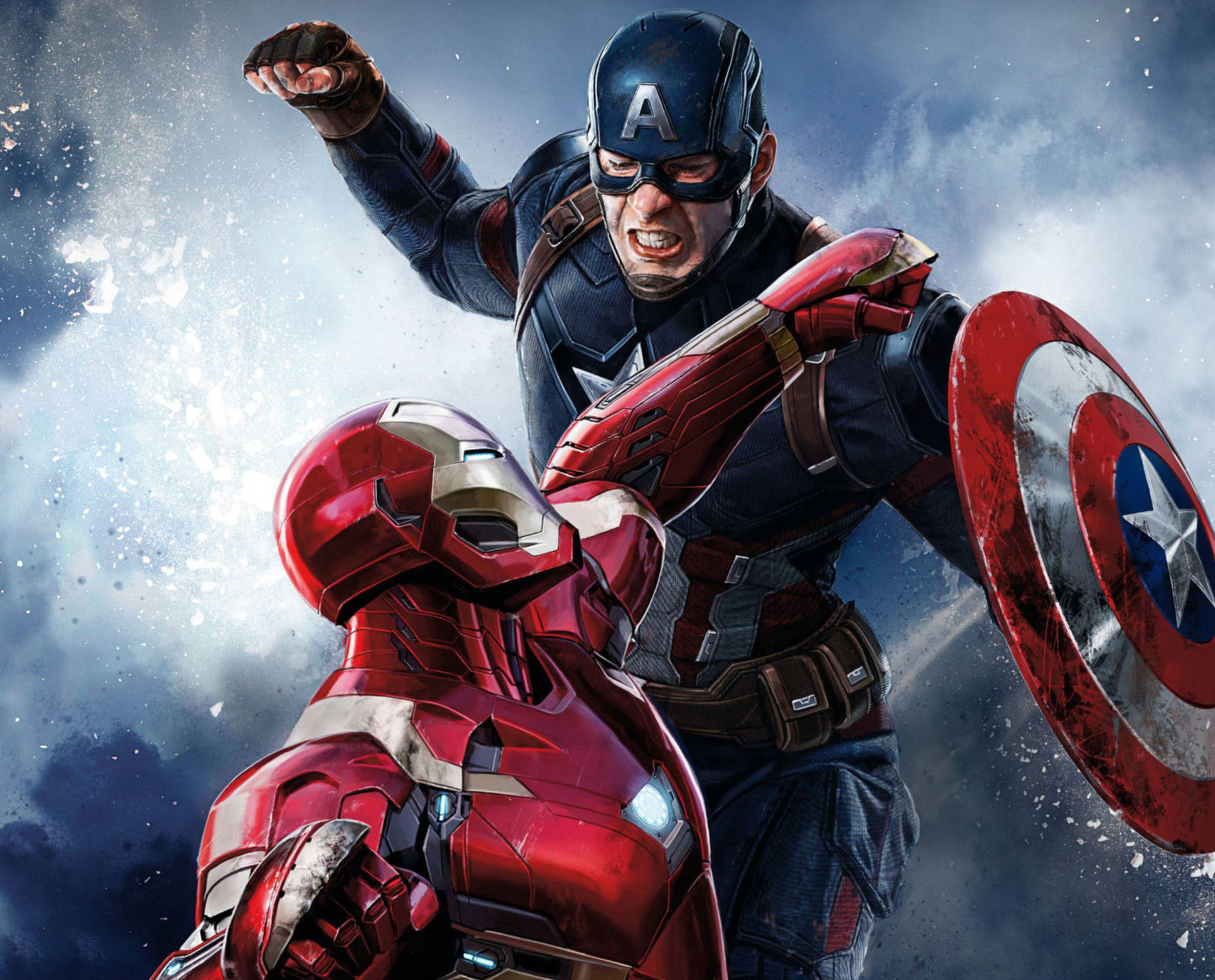 Iron Man Punching Captain America Civil War Wallpaper