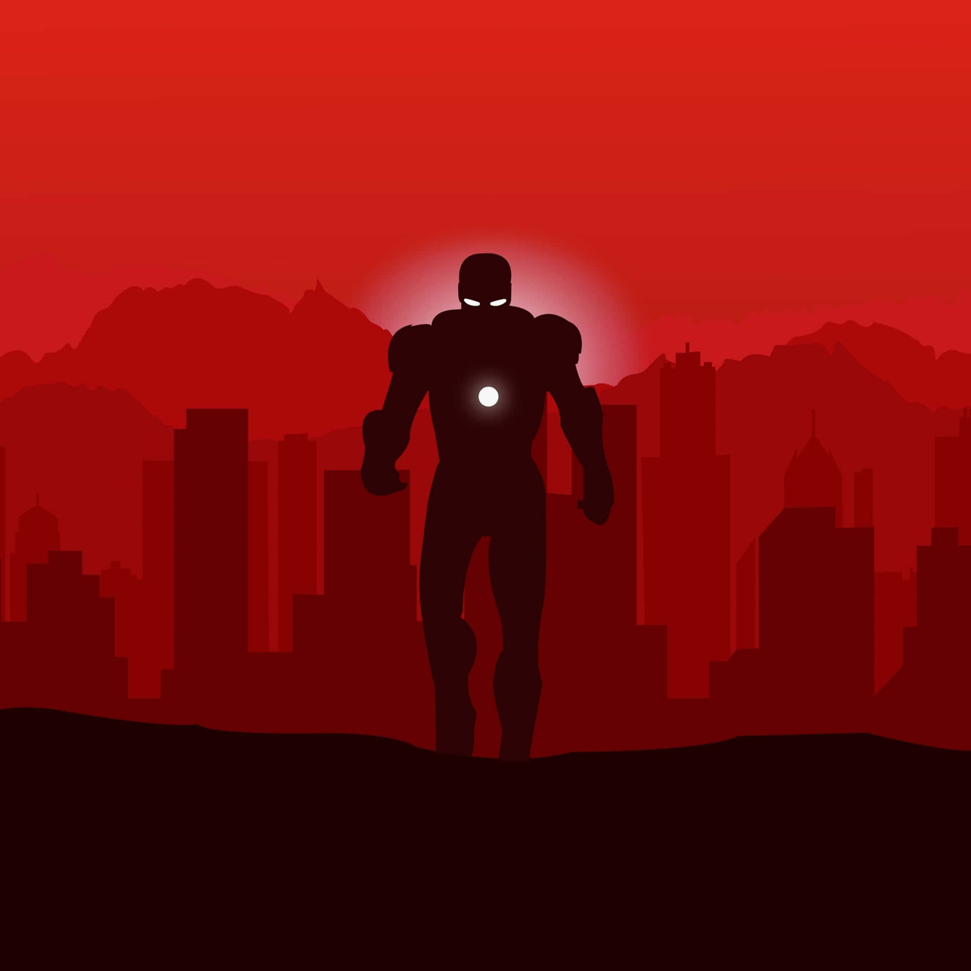 Iron Man Silhouette Sunset Wallpaper