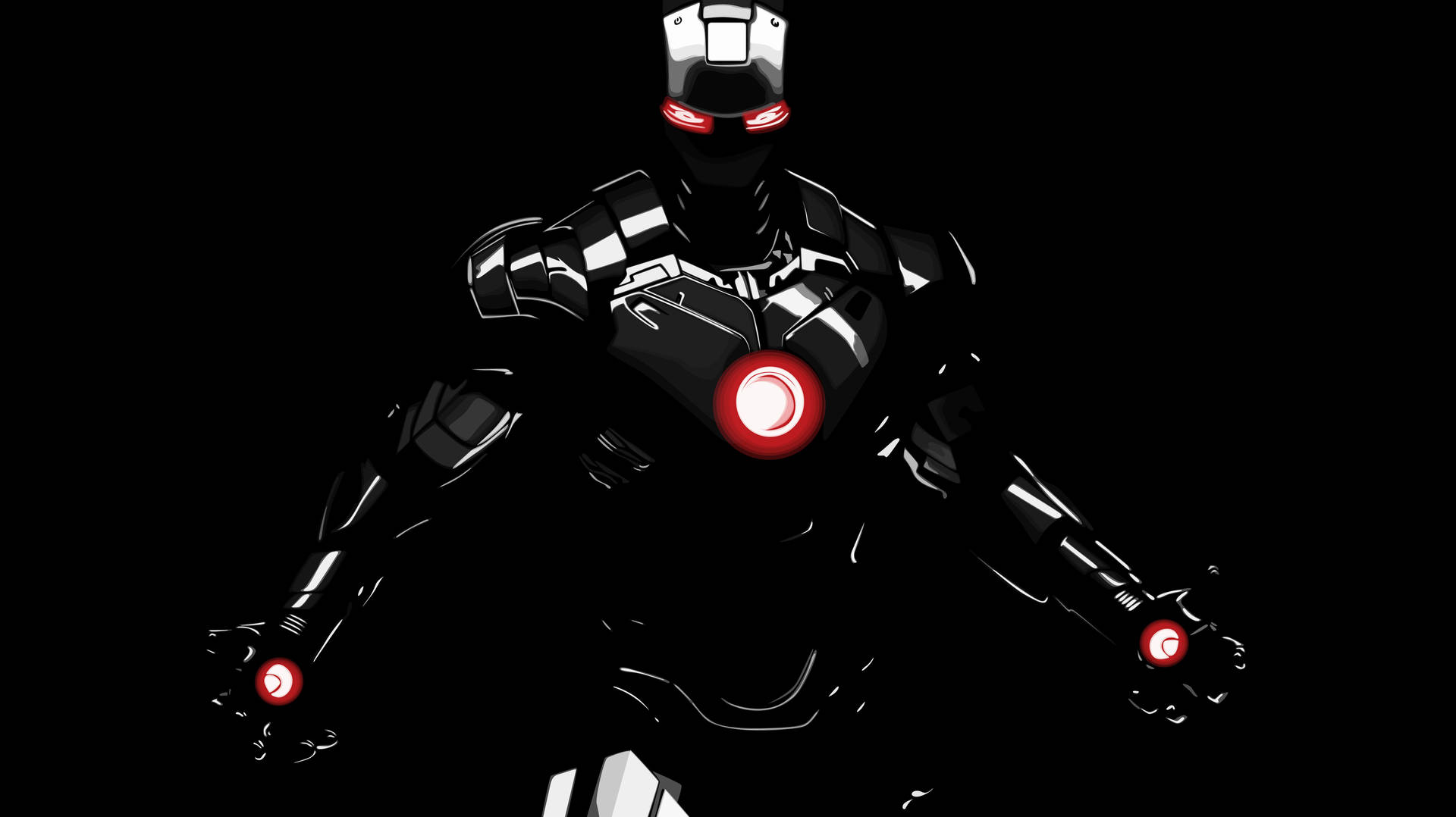Ironman Superhéroe Armadura Negra Fondo de pantalla