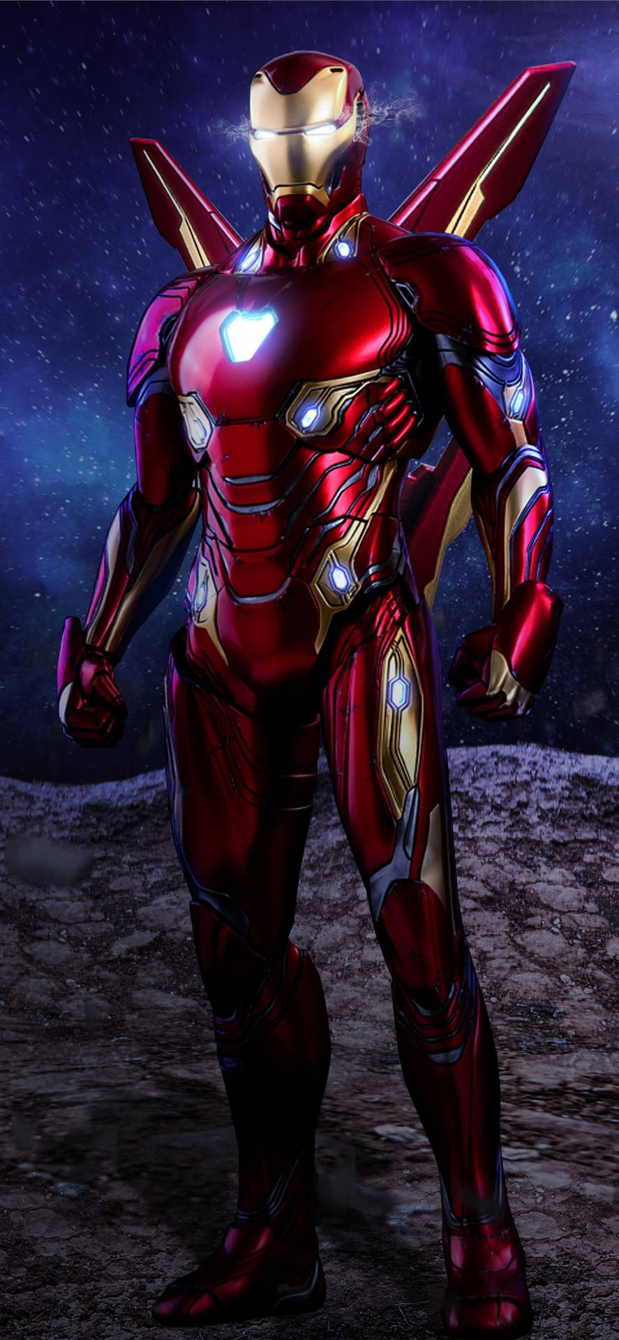 Ironman Supereroe Con Una Tuta Alata Sfondo