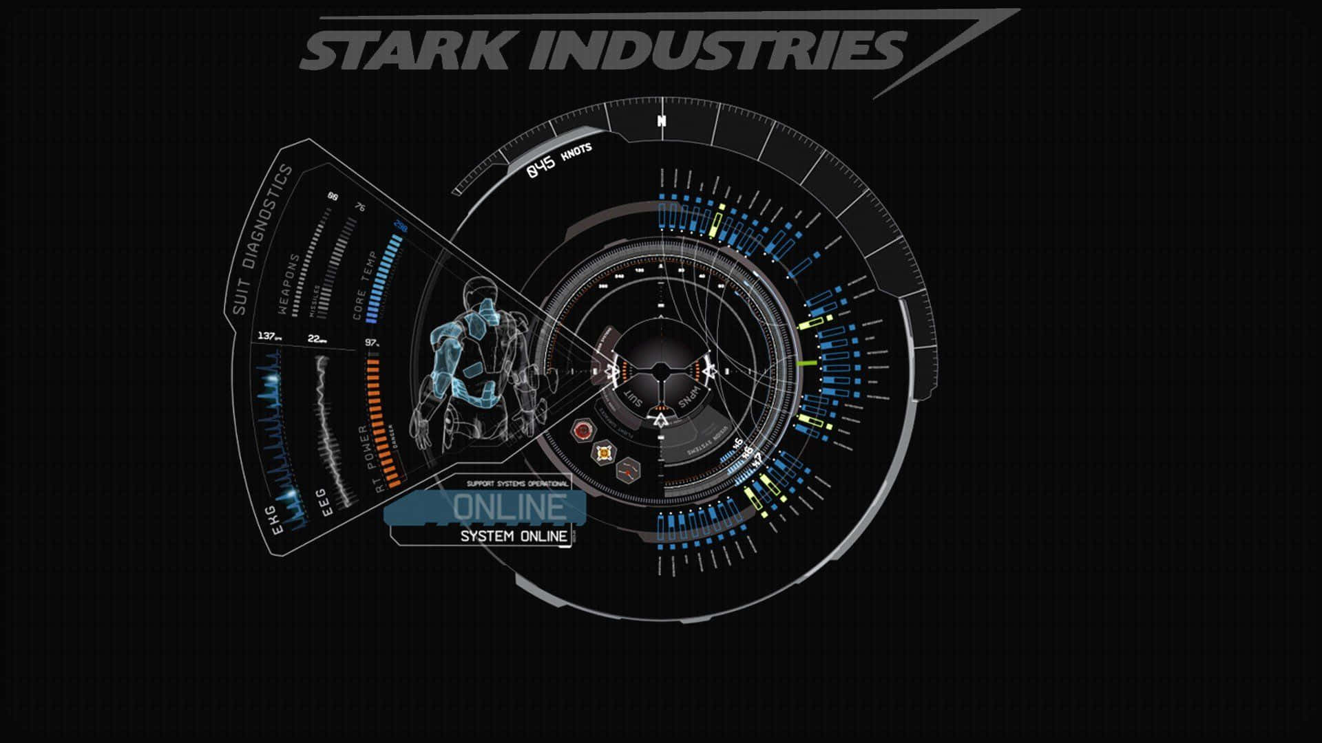 Tony Stark Utilizing Cutting Edge Iron Man Technology Wallpaper