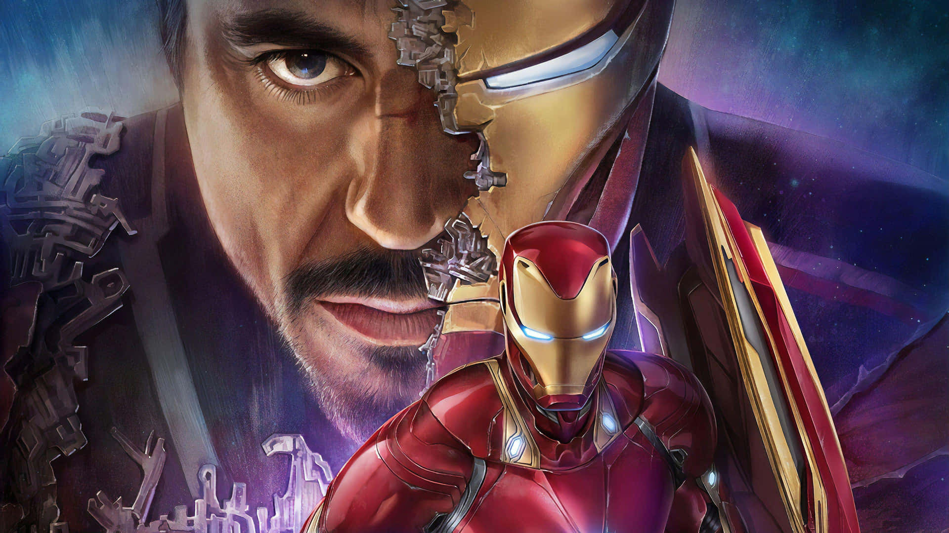 Iron Man Tony Stark Transformation Wallpaper