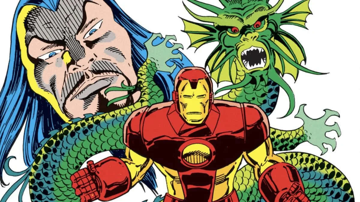 Iron Man Confronting His Enemies Wallpaper