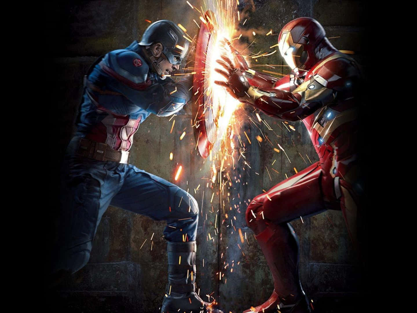 Elenfrentamiento Definitivo De Superhéroes: Iron Man Vs. Capitán América Fondo de pantalla