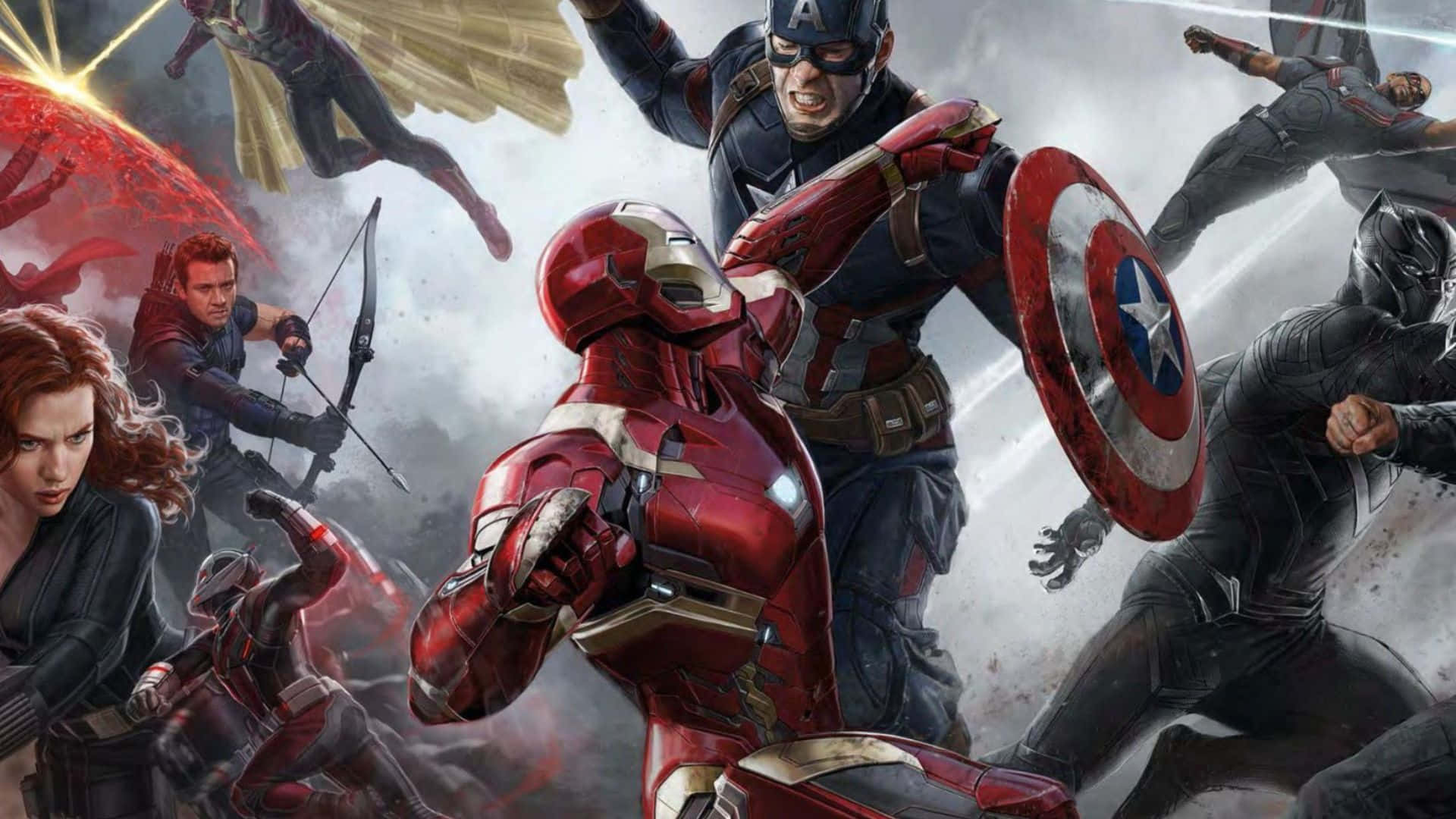The ultimate Marvel showdown - Iron Man vs Captain America Wallpaper