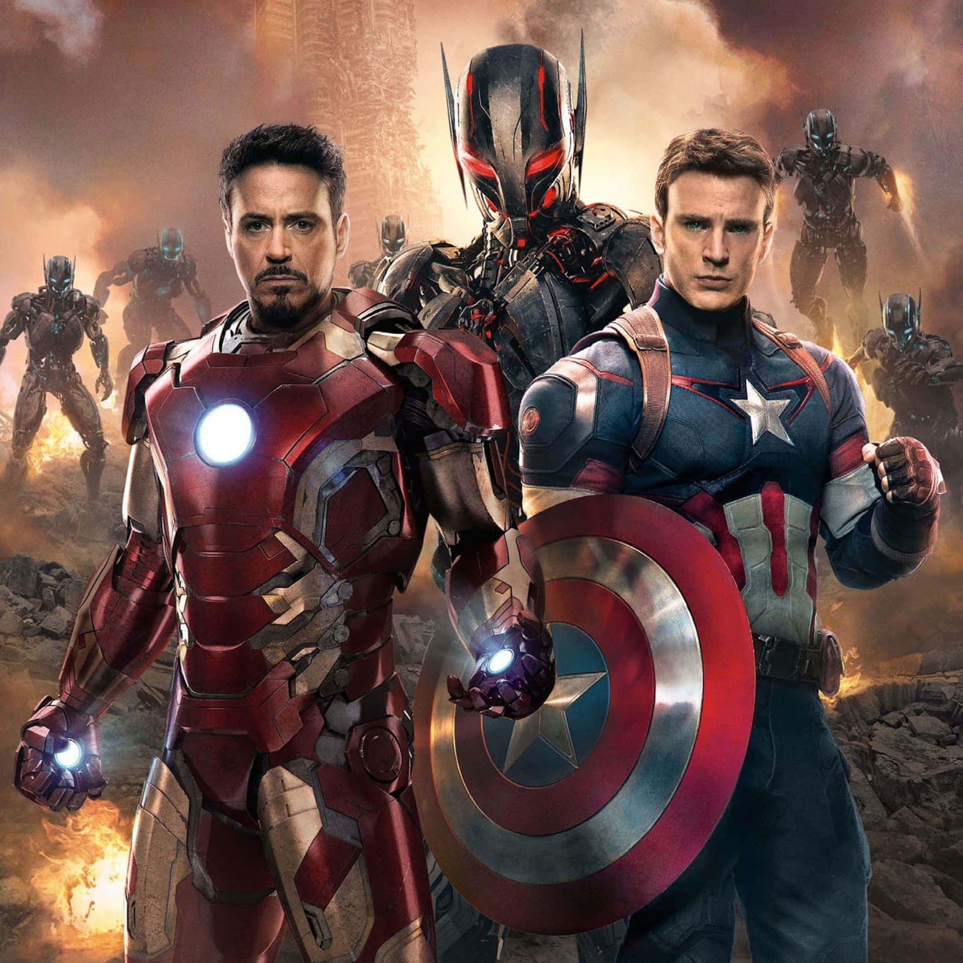 Epic Battle: Iron Man and Captain America Wallpaper