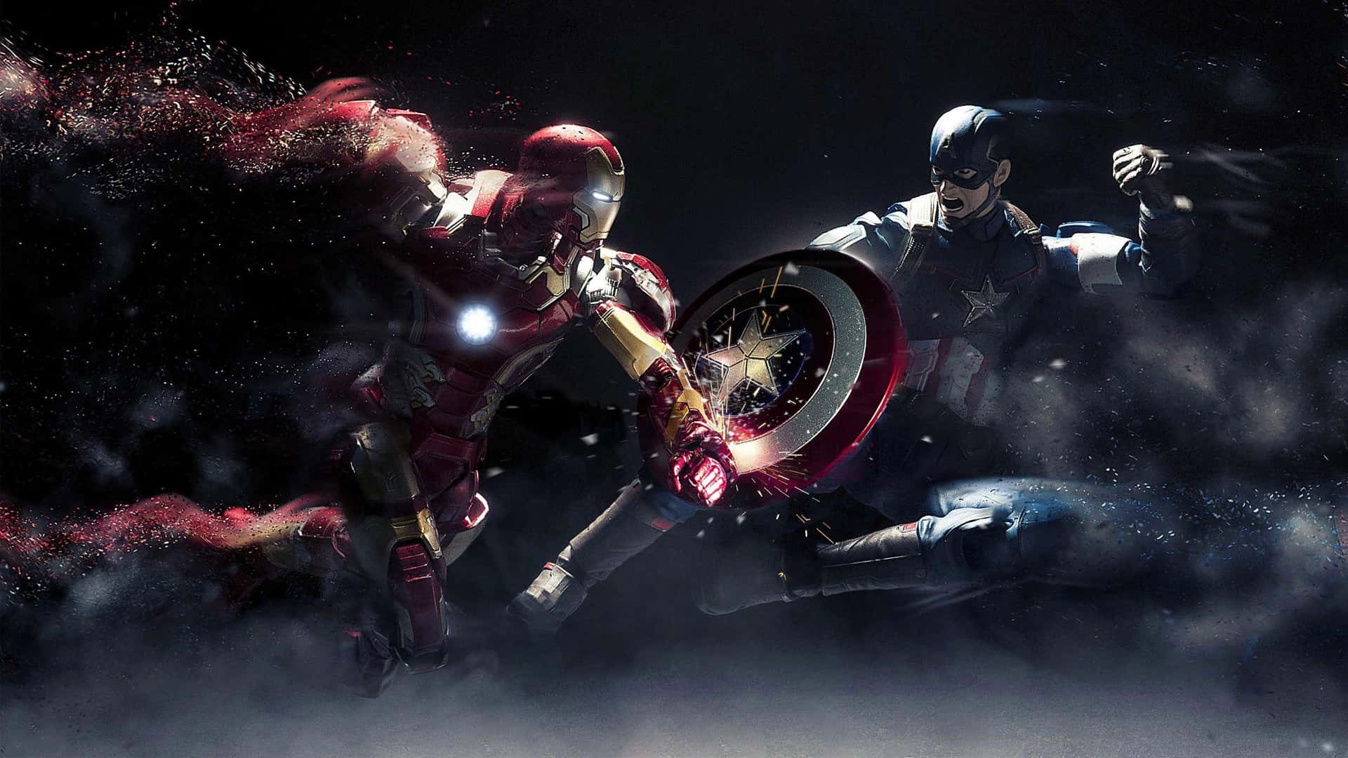 Iron Man vs Captain America: The Ultimate Battle" Wallpaper