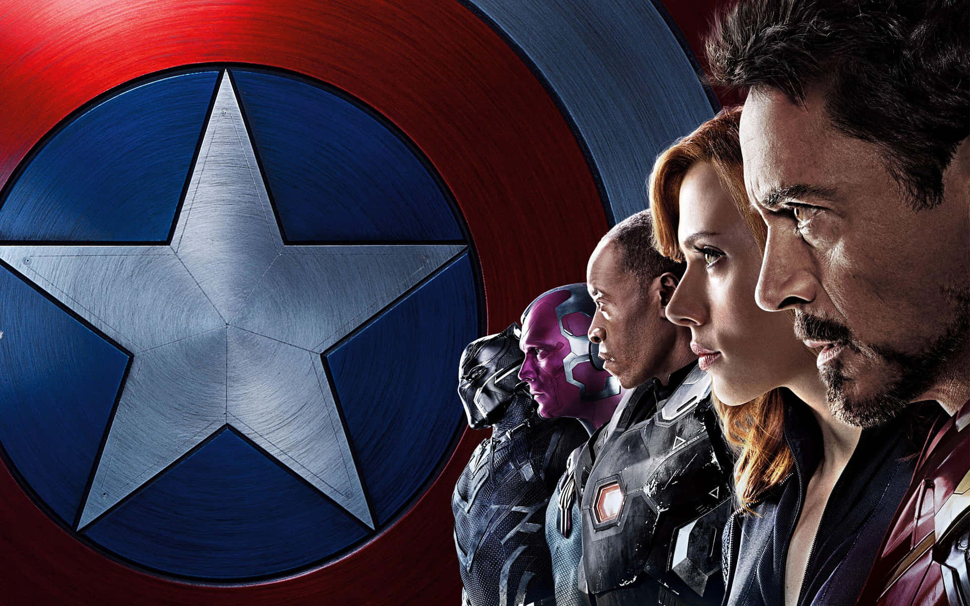 It's all-out war! Iron Man battles Captain America in an epic showdown!" Wallpaper