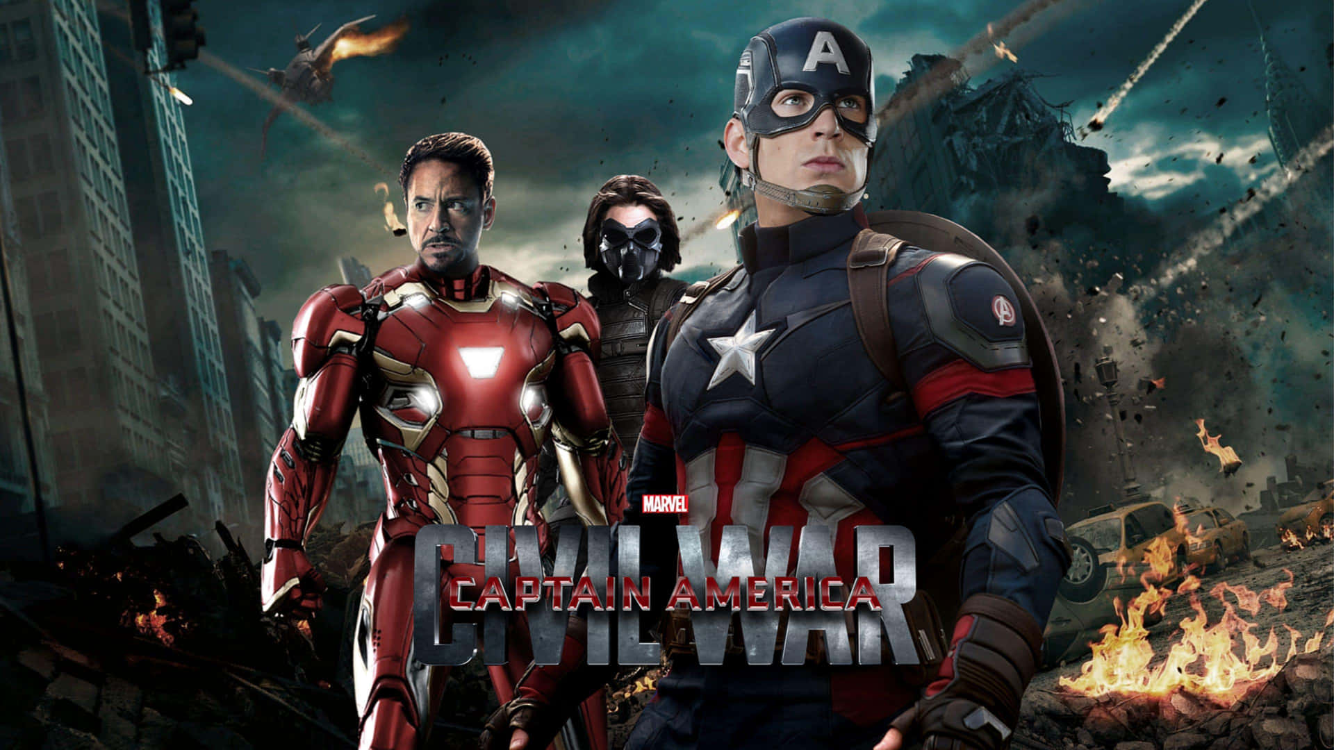 Humanity's Best Defenders: Iron Man vs. Captain America Wallpaper