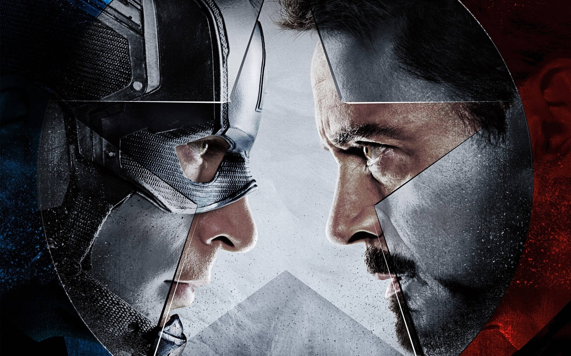 "Epic Showdown between Iron Man and Captain America on Laptop Screen" Wallpaper