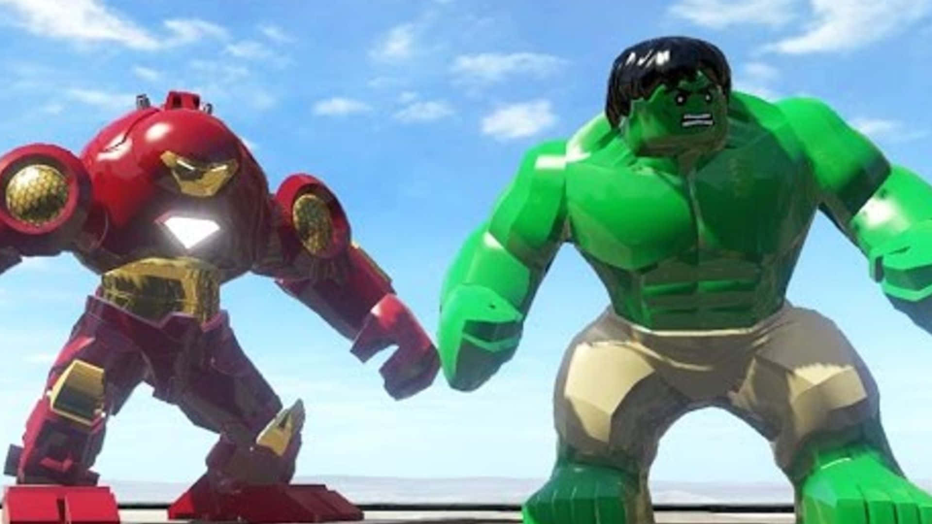 Iron Man and The Hulk Locked in Epic Battle Wallpaper