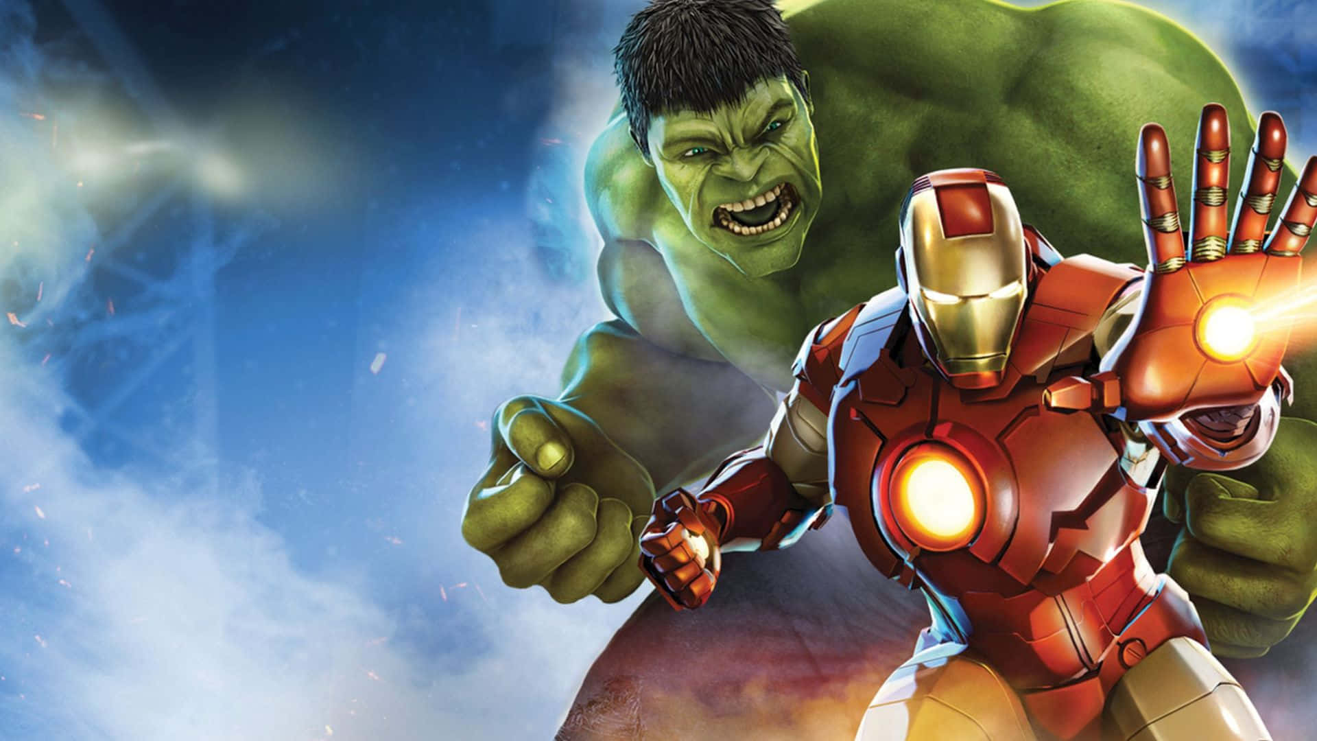 Iron Man and Hulk Duel it out Wallpaper