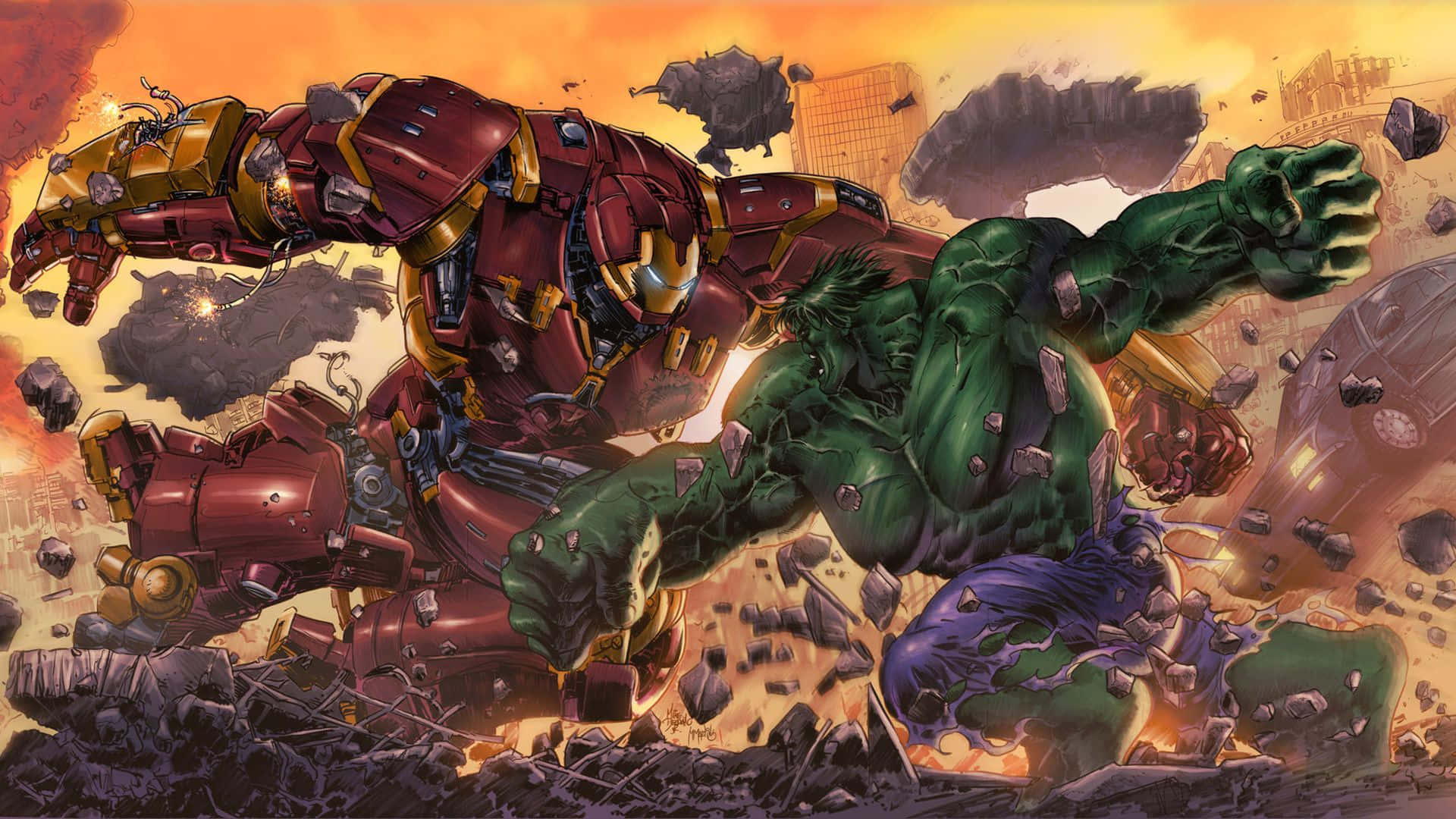 The epic battle between Iron Man and the Incredible Hulk starts now!" Wallpaper