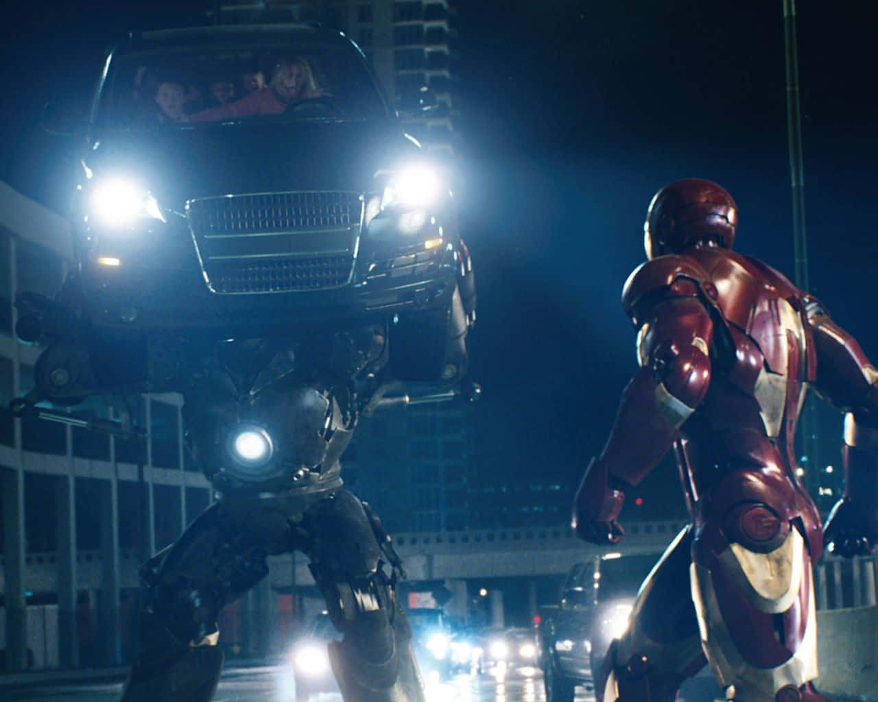 Iron Man fights Iron Monger in an epic showdown Wallpaper
