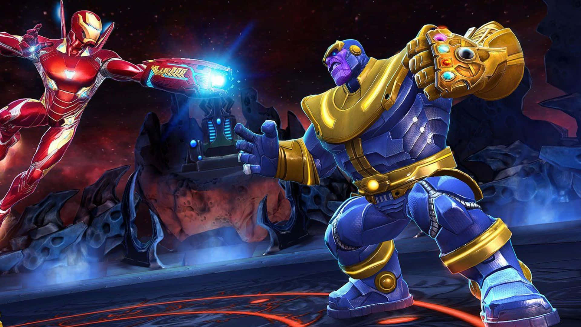 Iron Man and Thanos - A Clash of Titans Wallpaper